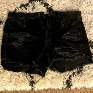 Black jean shorts